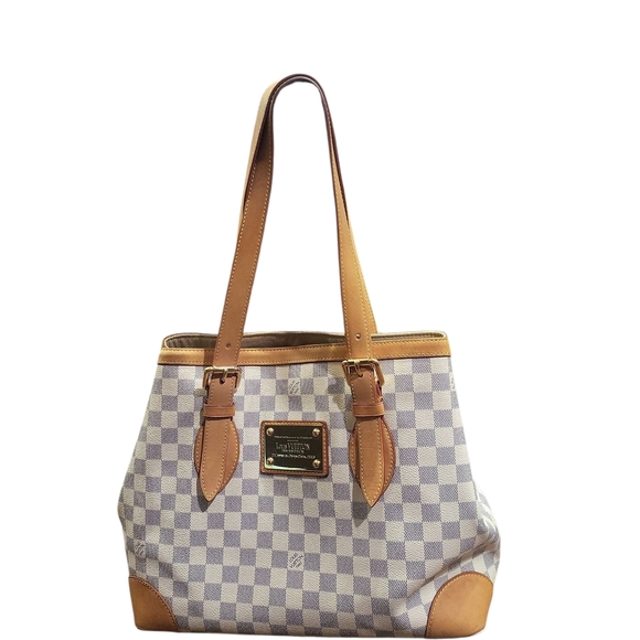 LOUIS VUITTON Damier Azur Hampstead MM Shoulder Hand Bag..w/COA !!!! - Picture 1 of 16